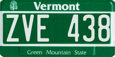 VT license plate ZVE438