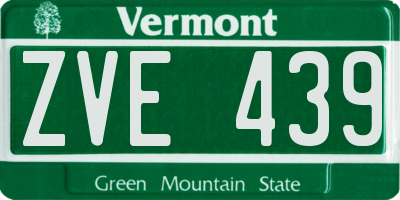 VT license plate ZVE439