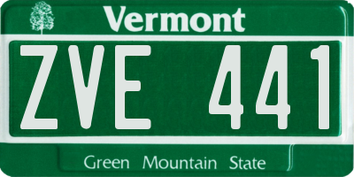 VT license plate ZVE441