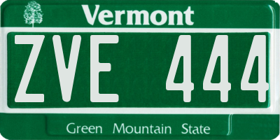 VT license plate ZVE444