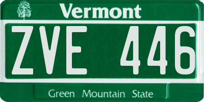 VT license plate ZVE446