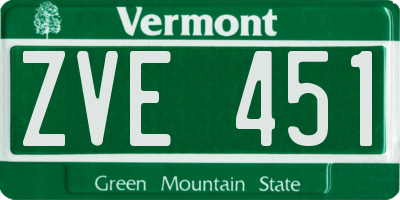 VT license plate ZVE451
