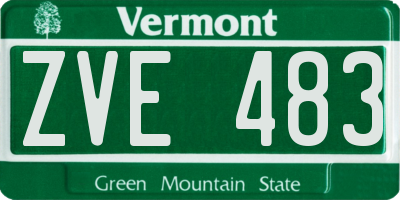 VT license plate ZVE483