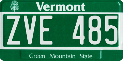 VT license plate ZVE485