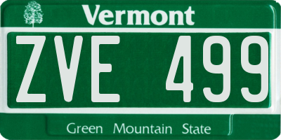 VT license plate ZVE499