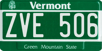 VT license plate ZVE506