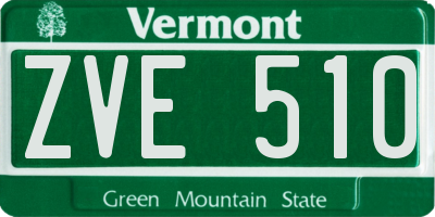 VT license plate ZVE510