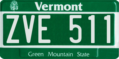 VT license plate ZVE511