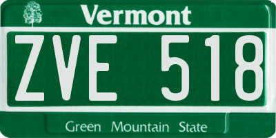 VT license plate ZVE518