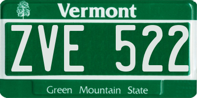 VT license plate ZVE522