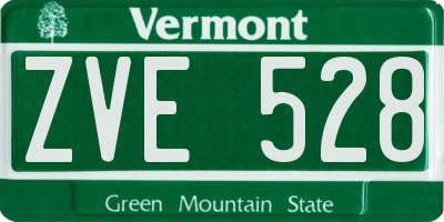 VT license plate ZVE528