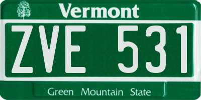 VT license plate ZVE531