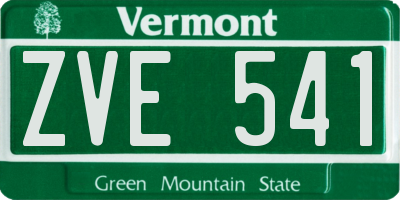 VT license plate ZVE541