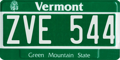 VT license plate ZVE544