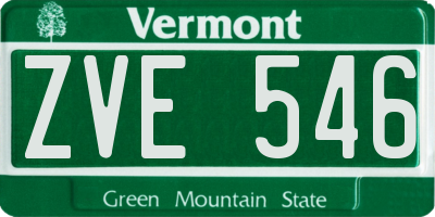 VT license plate ZVE546
