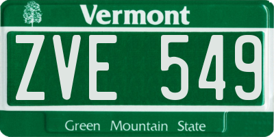 VT license plate ZVE549