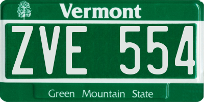 VT license plate ZVE554