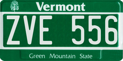 VT license plate ZVE556