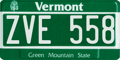 VT license plate ZVE558
