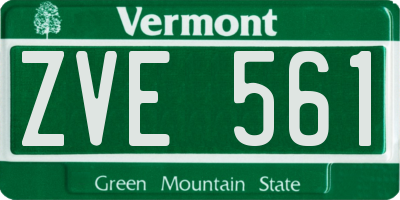 VT license plate ZVE561
