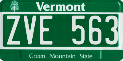 VT license plate ZVE563