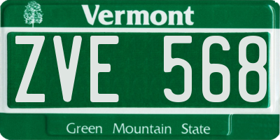 VT license plate ZVE568