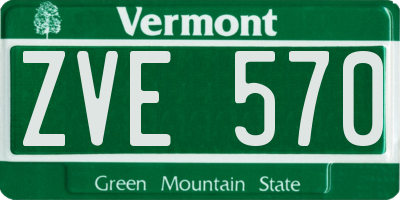 VT license plate ZVE570