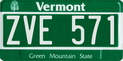 VT license plate ZVE571