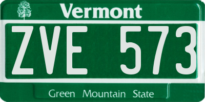 VT license plate ZVE573