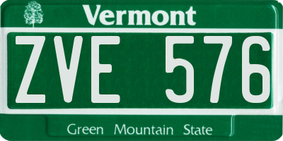 VT license plate ZVE576