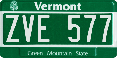 VT license plate ZVE577