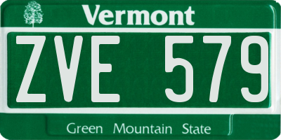 VT license plate ZVE579