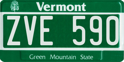 VT license plate ZVE590