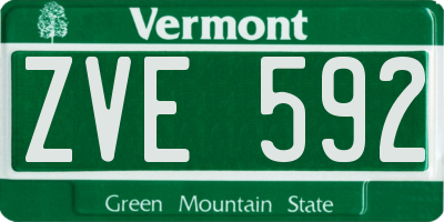 VT license plate ZVE592