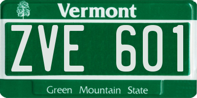 VT license plate ZVE601