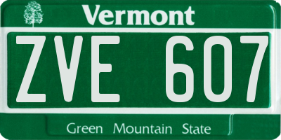 VT license plate ZVE607