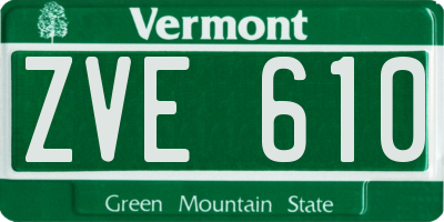 VT license plate ZVE610