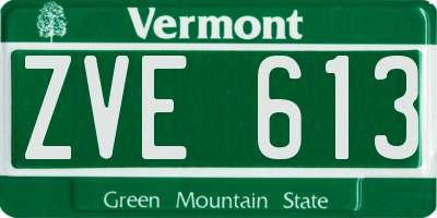 VT license plate ZVE613
