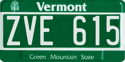 VT license plate ZVE615