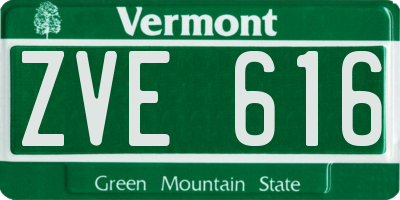 VT license plate ZVE616