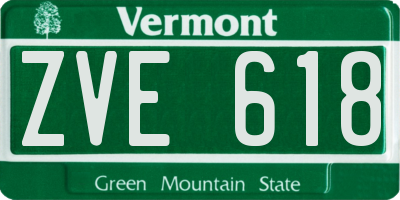 VT license plate ZVE618