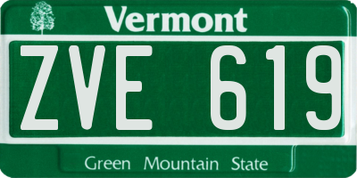 VT license plate ZVE619