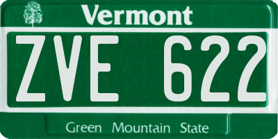 VT license plate ZVE622