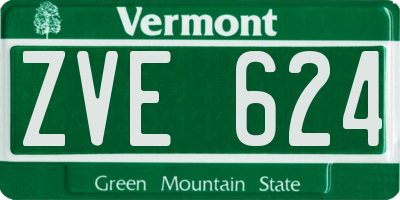 VT license plate ZVE624