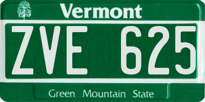 VT license plate ZVE625