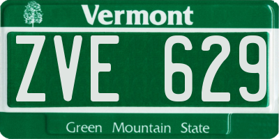 VT license plate ZVE629