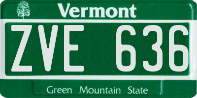 VT license plate ZVE636
