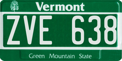 VT license plate ZVE638