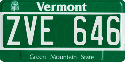 VT license plate ZVE646
