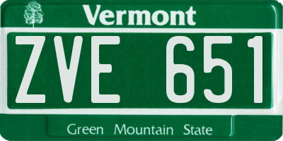 VT license plate ZVE651